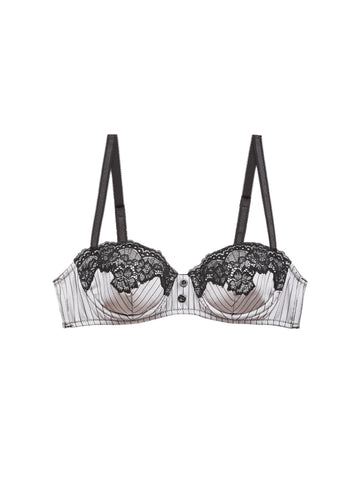 Ash pinstripe - Executive Balconette Bra | Fleur du Mal