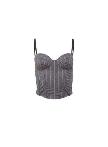 Dark grey pinstripe - Maxwell Bustier | Fleur du Mal
